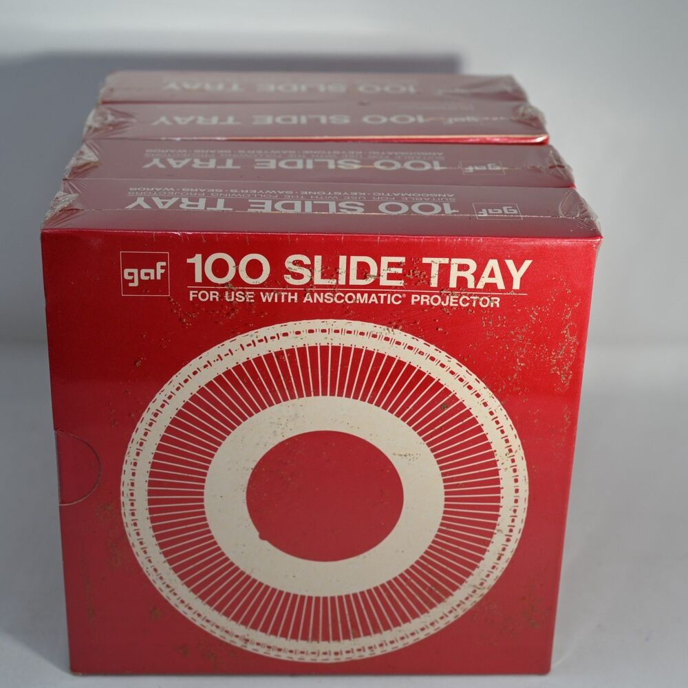 GAF 100 Slide Tray Set of 4 New Sealed Carousel Projector Trays